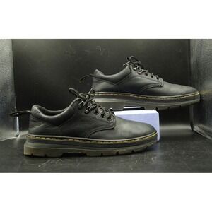 Dr Martens Reeder Black Leather Utility Shoes US Men's 7 Women's 8 Low Top